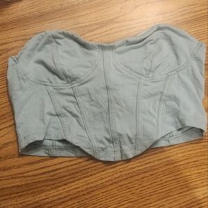 SHEIN Strapless Corset Crop Top - Soft Blue